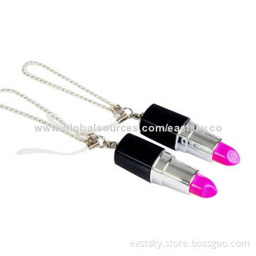Lipstick-shaped Flash Drive, Lipstick Design for Ladies, USB2.0 Interface, Compatible w/ USB1.1